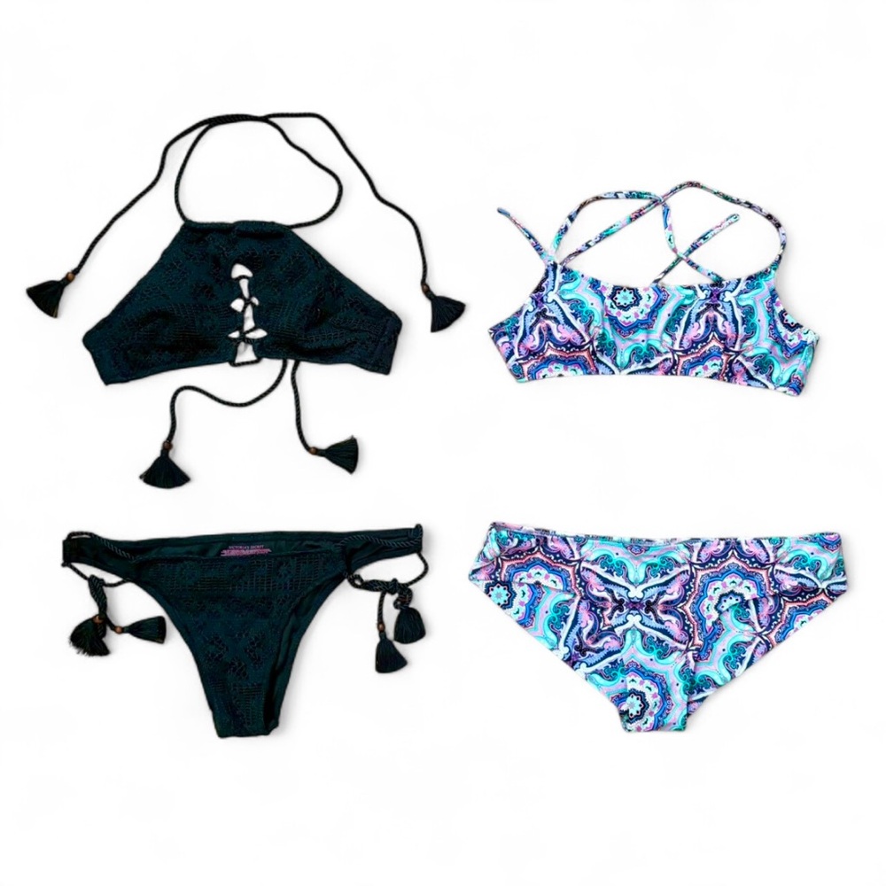 Victoria Secret lot of 2 Swim Suits Bikinis Size Tops Small Bottoms Medium Beach